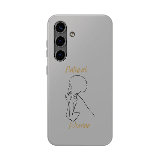 Natural Woman Cute Afro (BL)Tough Phone Cases LIGHT GREY