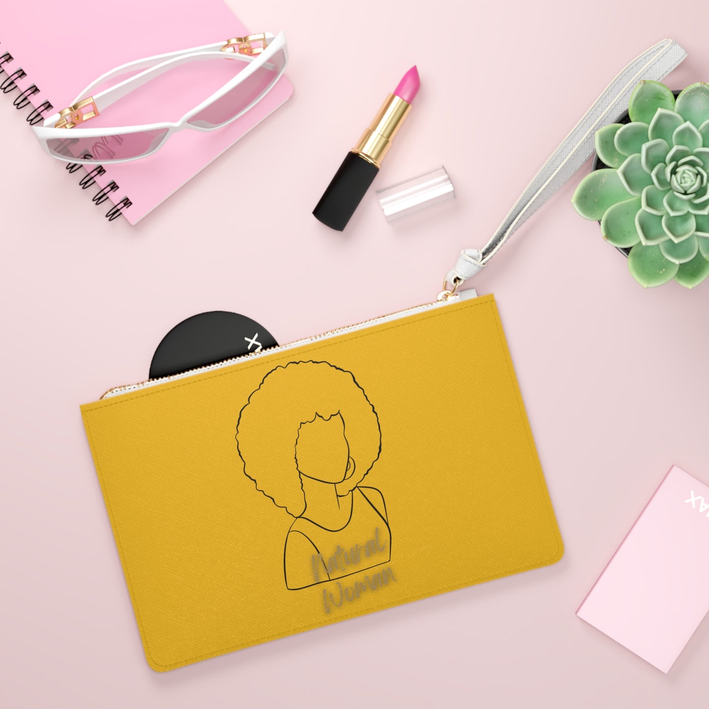 Natural Woman Afro (BL) Clutch Bag YELLOW