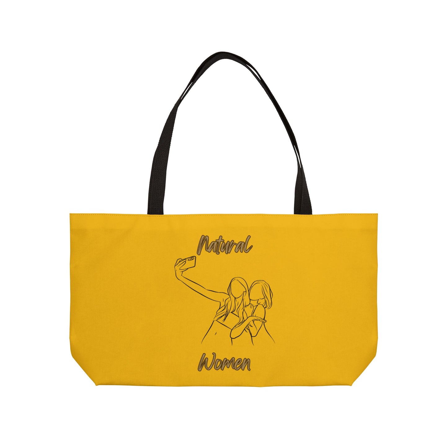 Natural Women Friends Selfie (BL) Weekender Tote Bag YELLOW