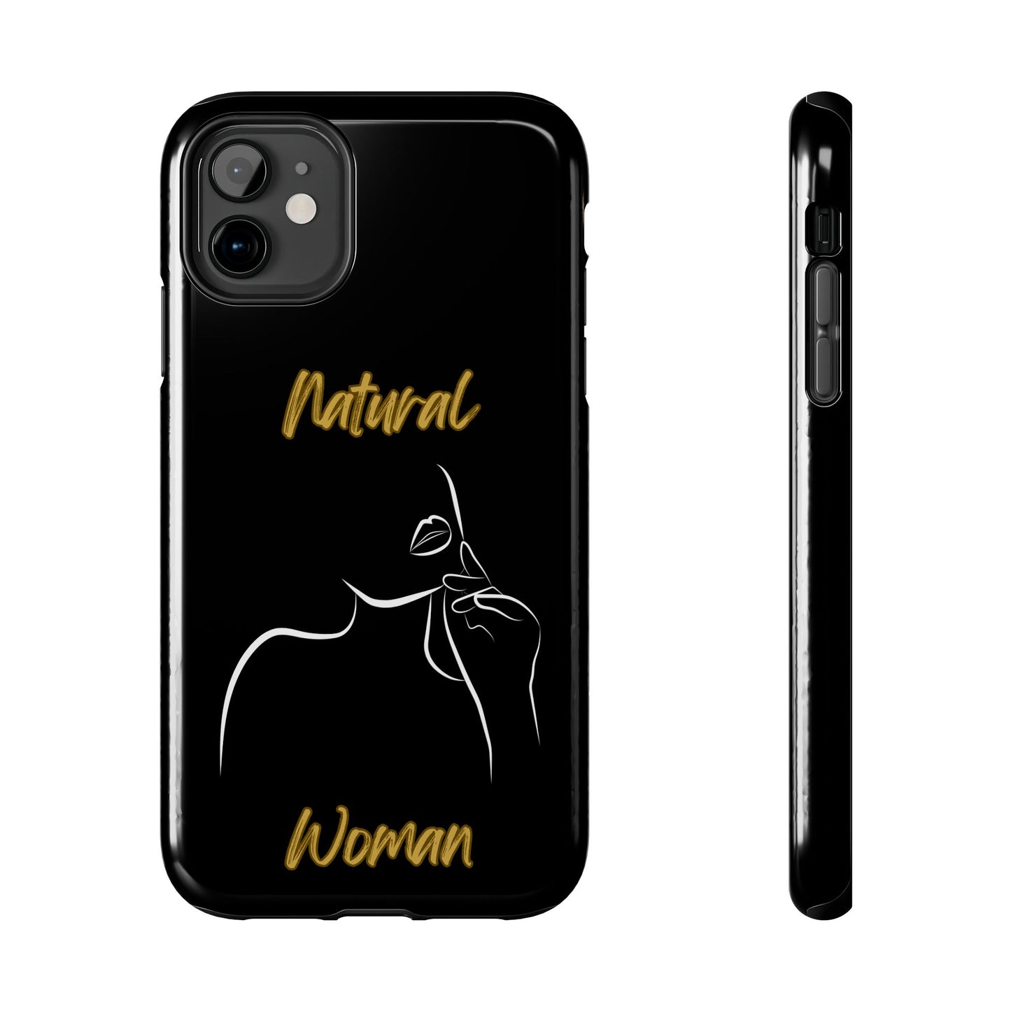 Natural Woman Chin Up (WL)Tough Phone Cases BLACK