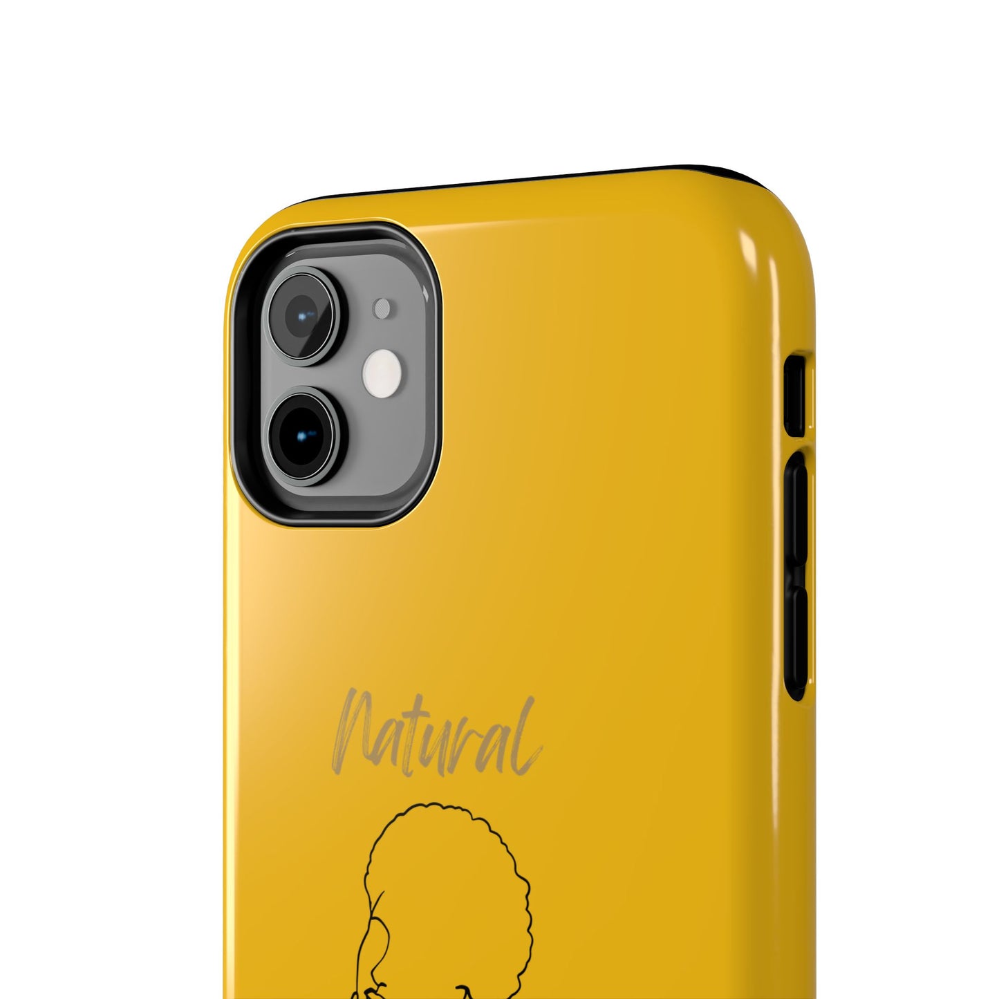 Natural Woman Cute Afro (BL)Tough Phone Cases YELLOW