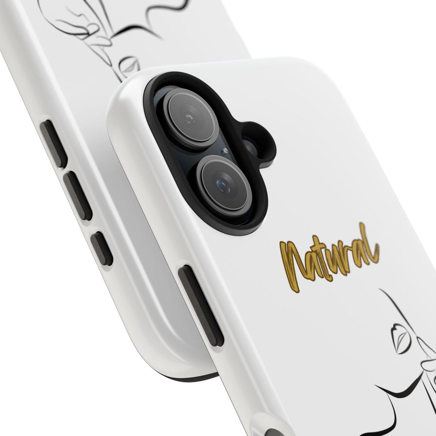 Natural Woman Chin Up (BL)Tough Phone Cases WHITE