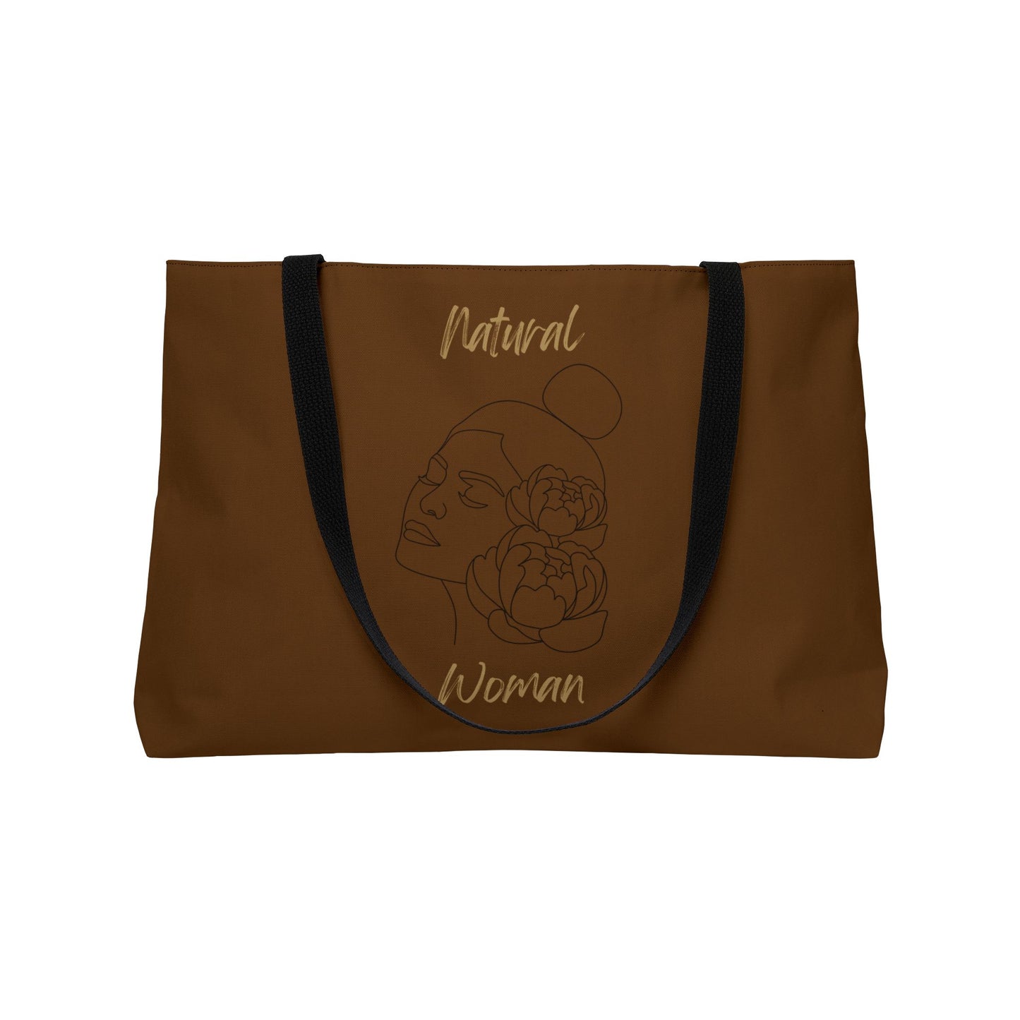 Natural Woman Bun Flower (BL) Weekender Tote Bag BROWN
