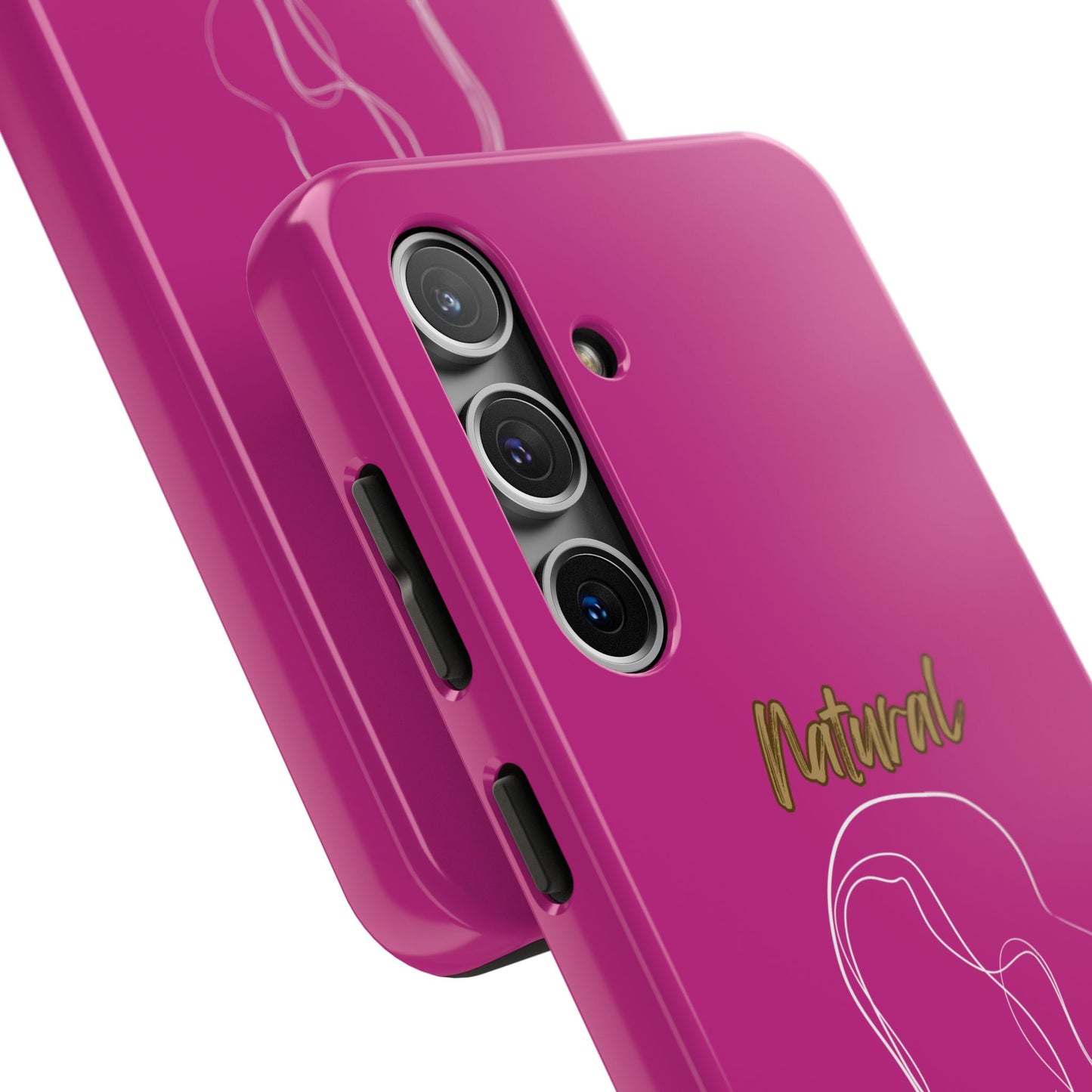 Natural Woman Hanging Hair (WL) Tough Phone Cases PINK