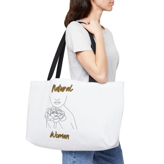 Natural Woman Kissed Flower (BL) Weekender Tote Bag WHITE