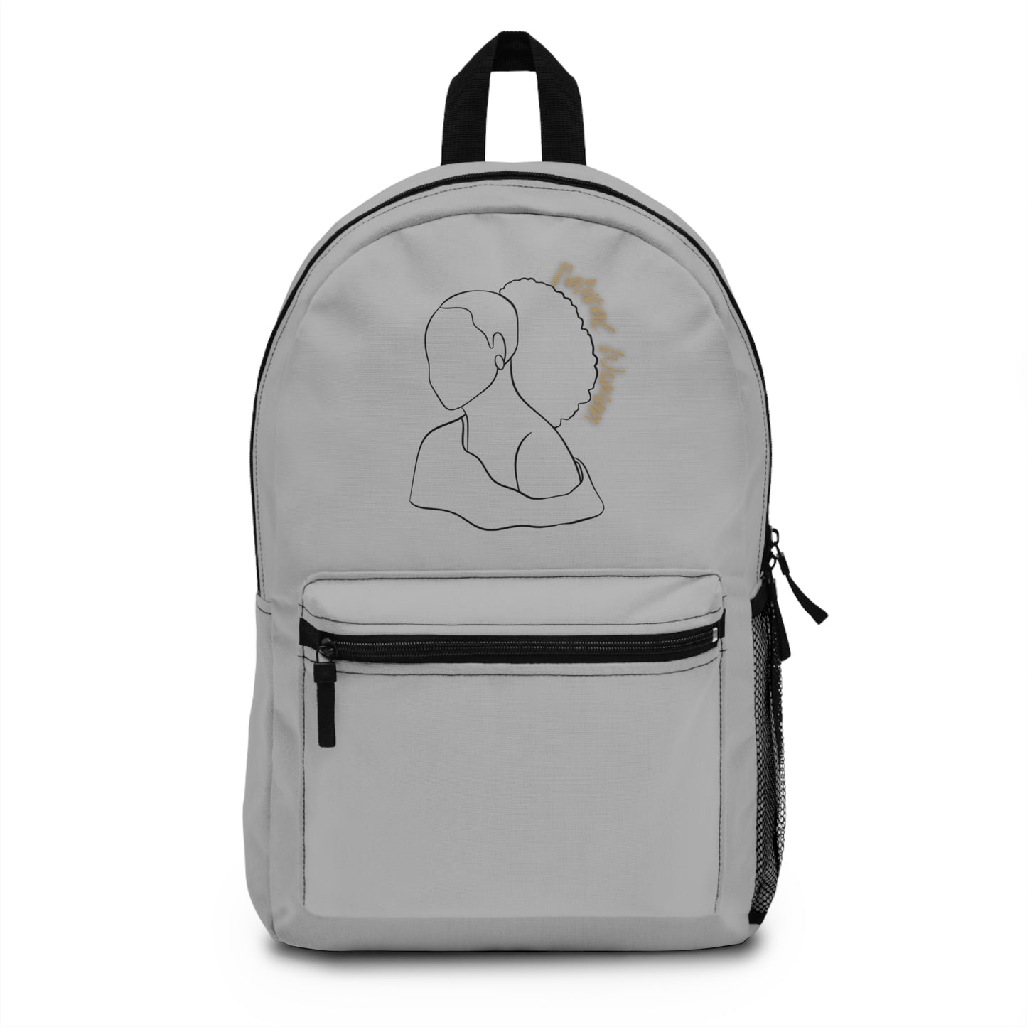 Natural Woman Behind Head Puff (BL) Backpack LIGHT GREY