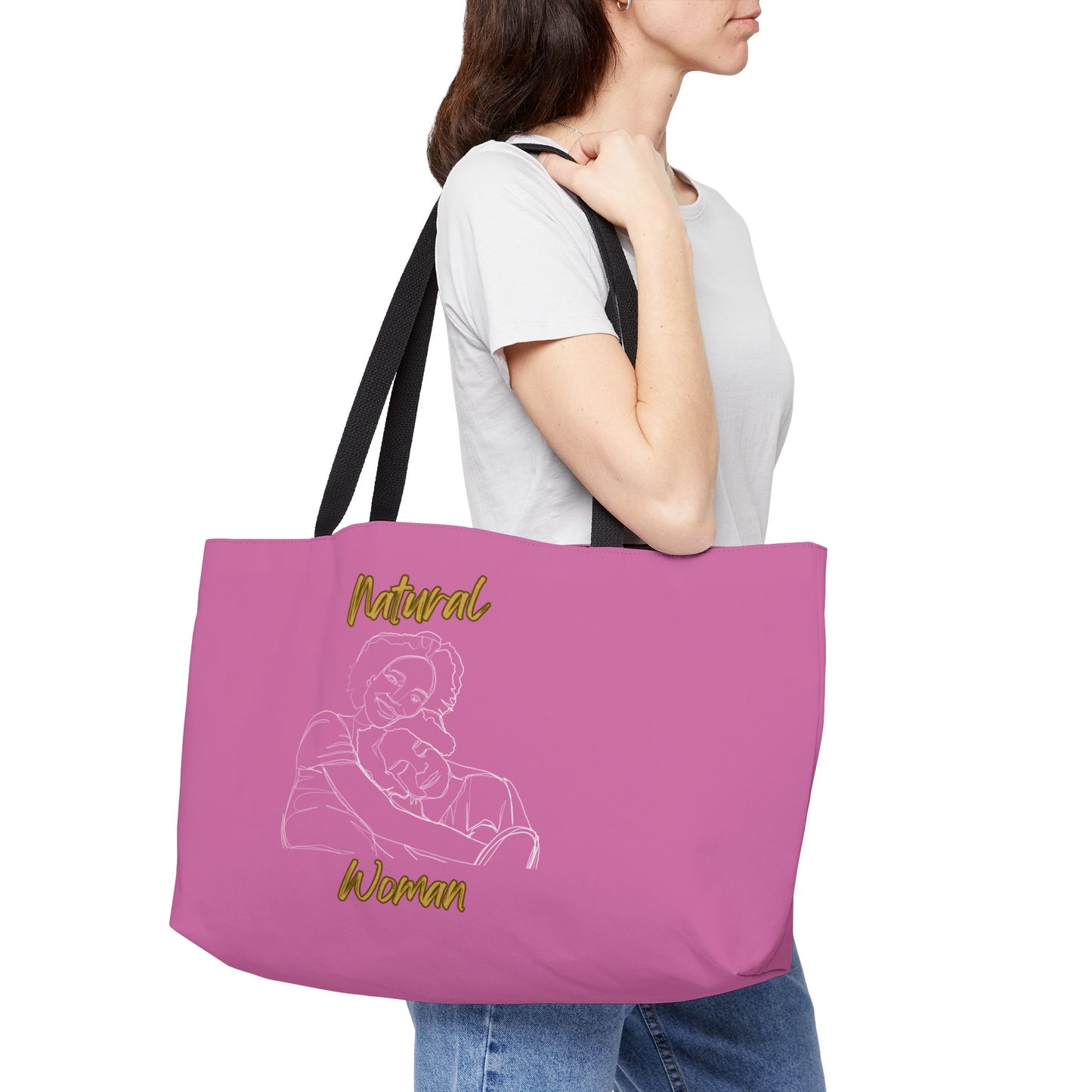 Natural Woman Loving Embrace (WL) Weekender Tote Bag LIGHT PINK
