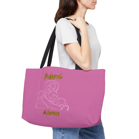 Natural Woman Loving Embrace (WL) Weekender Tote Bag LIGHT PINK
