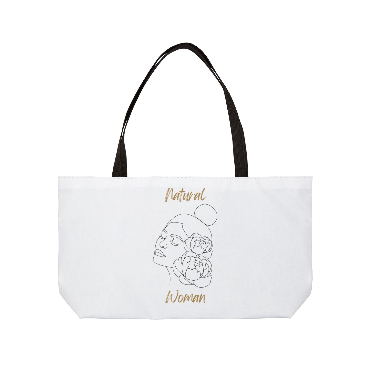 Natural Woman Bun Flower (BL) Weekender Tote Bag WHITE