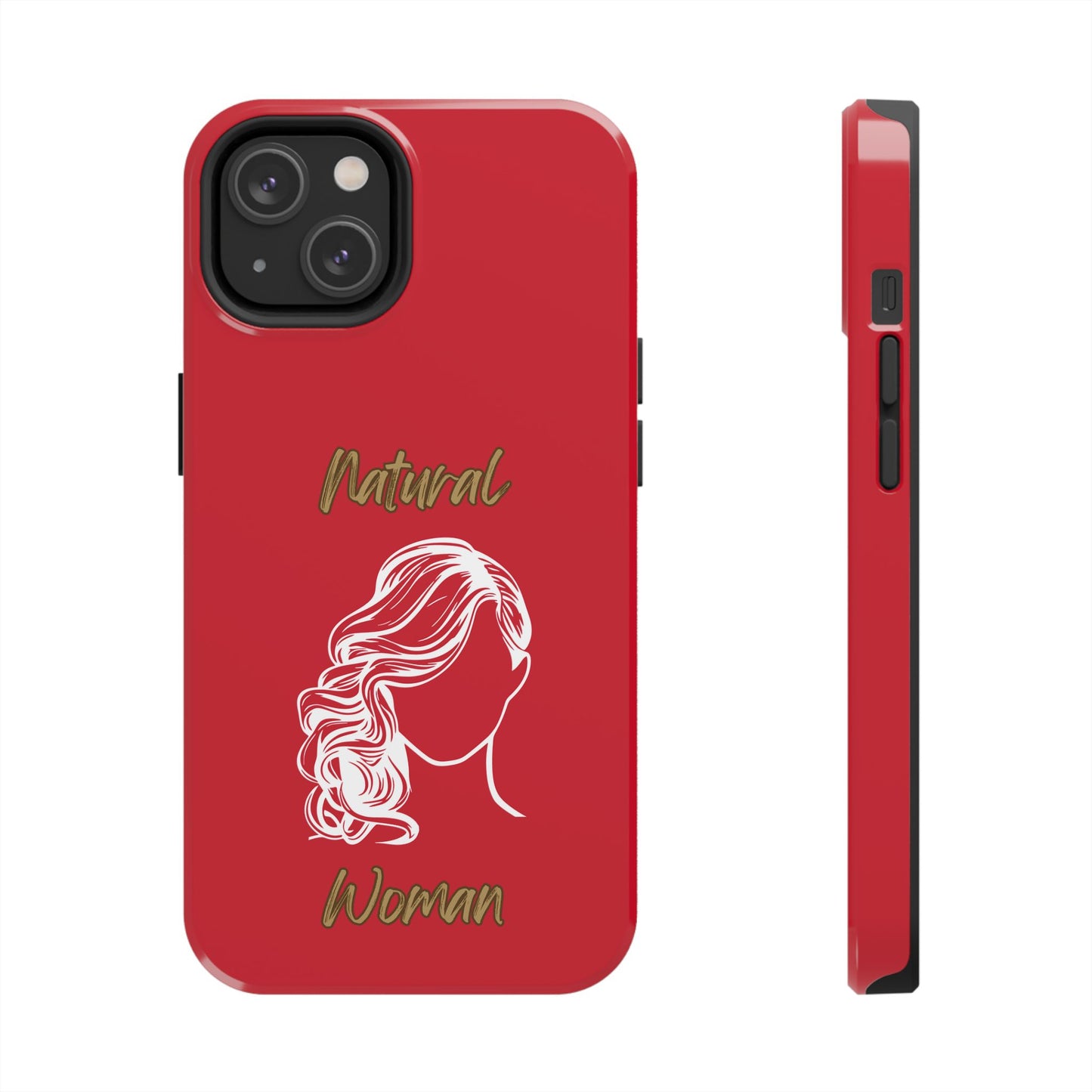 Natural Woman Long Curl (WL)Tough Phone Cases DARK RED