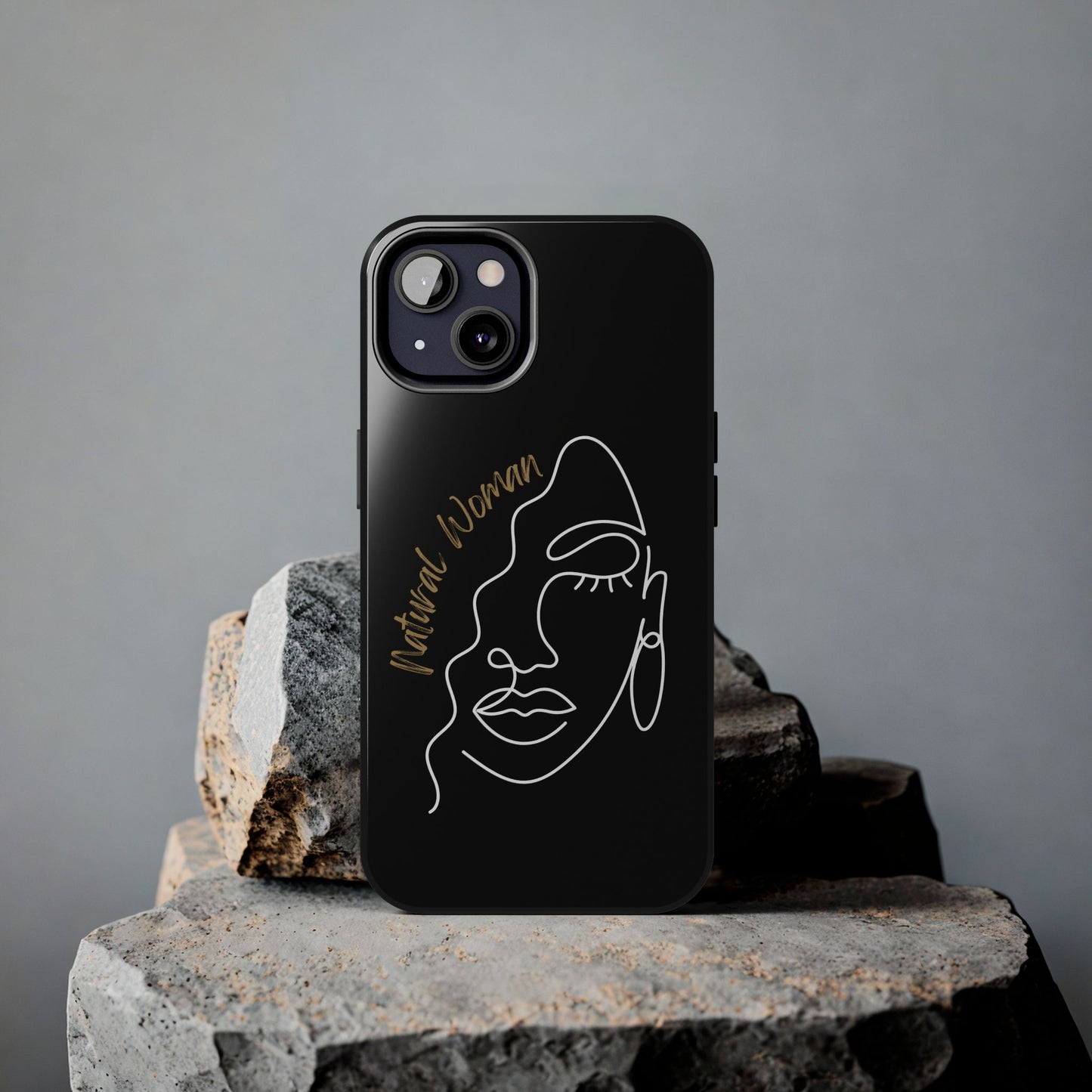 Natural Woman Half Face (WL)Tough Phone Case BLACK