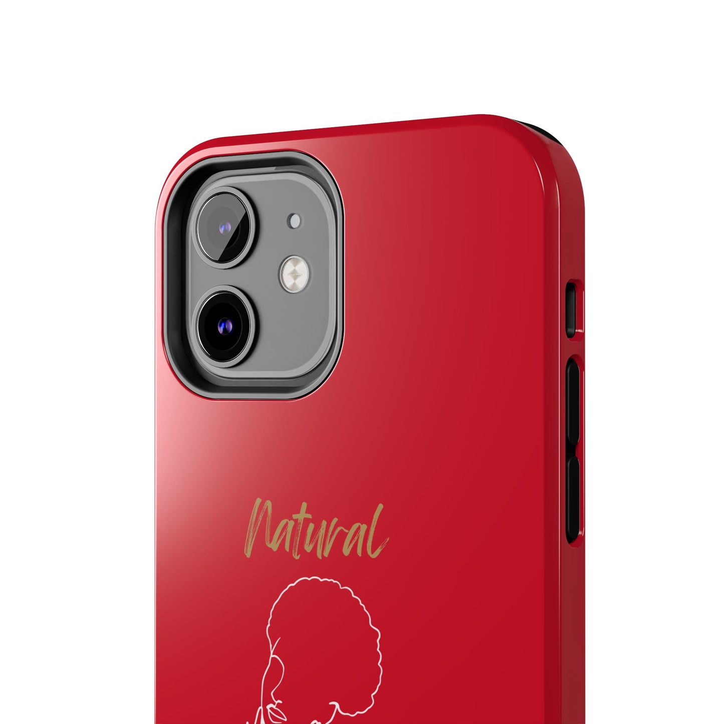 Natural Woman Cute Afro(WL)Tough Phone Cases DARK RED