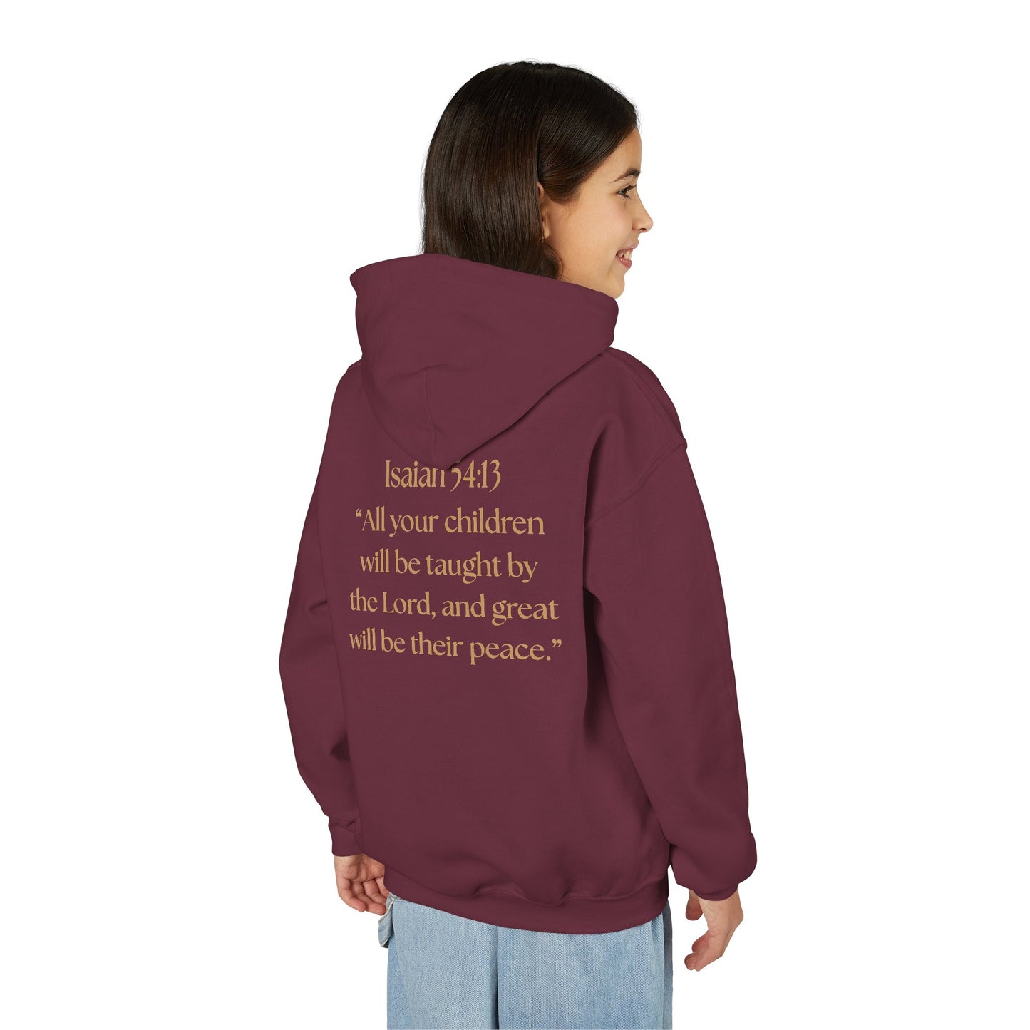 "Children of the King" Hoodie - BLACK Lion Design with Isaiah 54:13