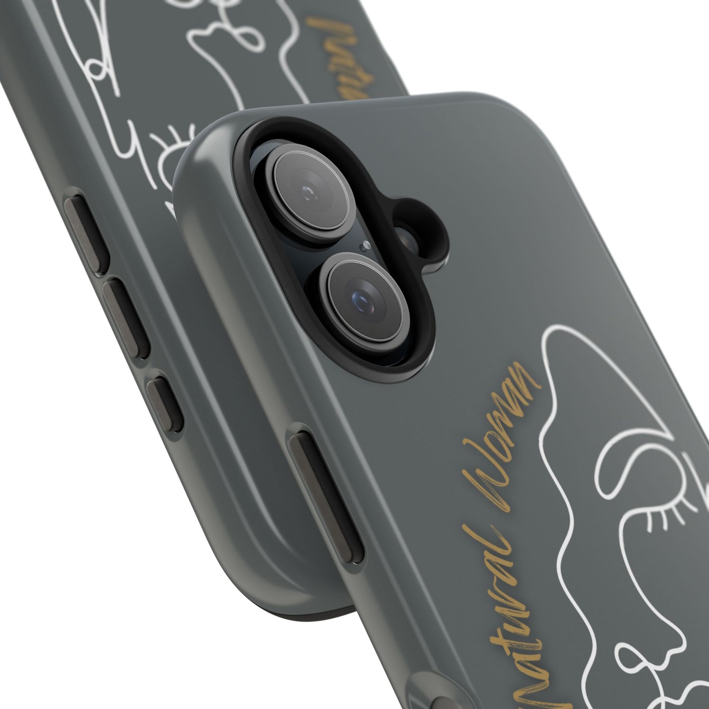Natural Woman Half Face (WL)Tough Phone Case DARK GREY