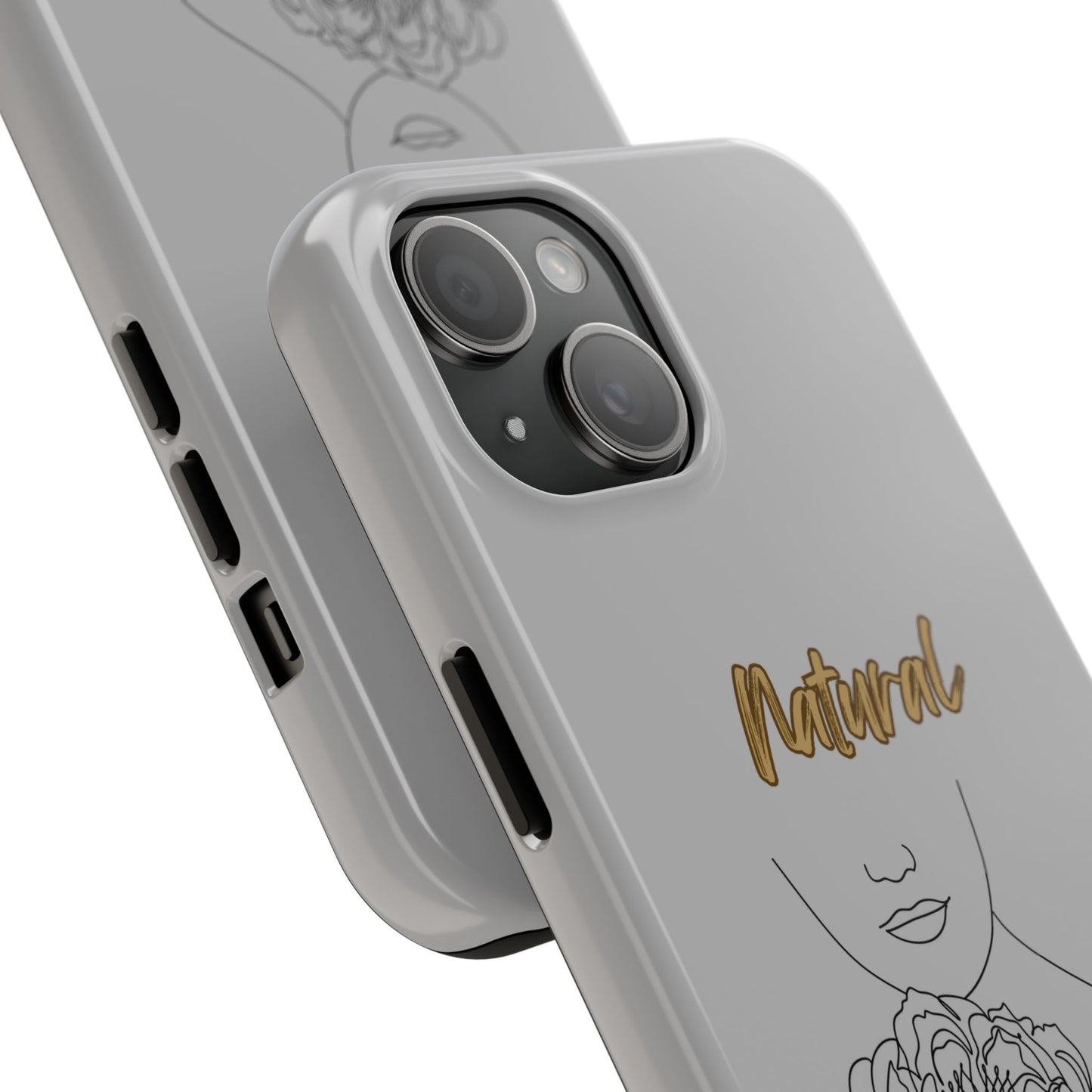 Natural Woman Kissed Flower (BL)Tough Phone Cases LIGHT GREY