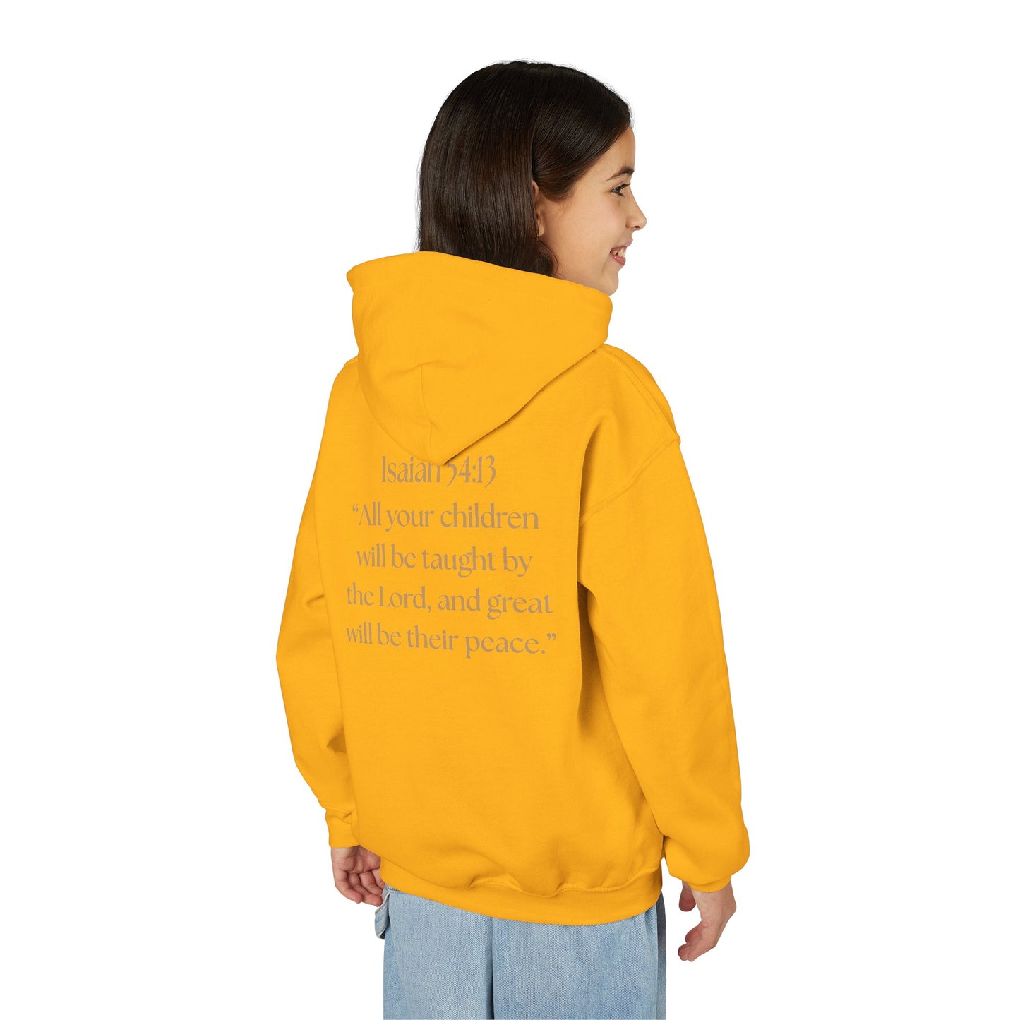 "Children of the King" Hoodie — WHITE Lion Design (Isaiah 54:13)