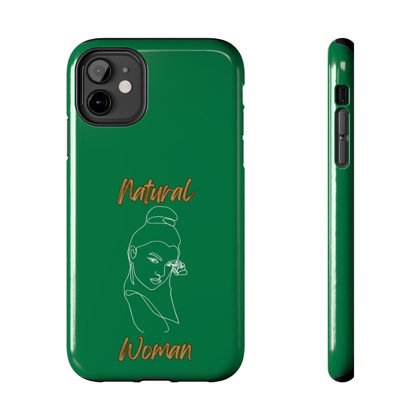 Natural Woman Sassy Bun (WL) Tough Phone Cases DARK GREEN