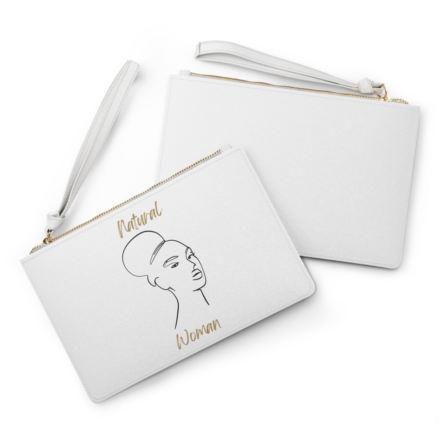 Natural Woman Hair Up (BL) Clutch Bag WHITE