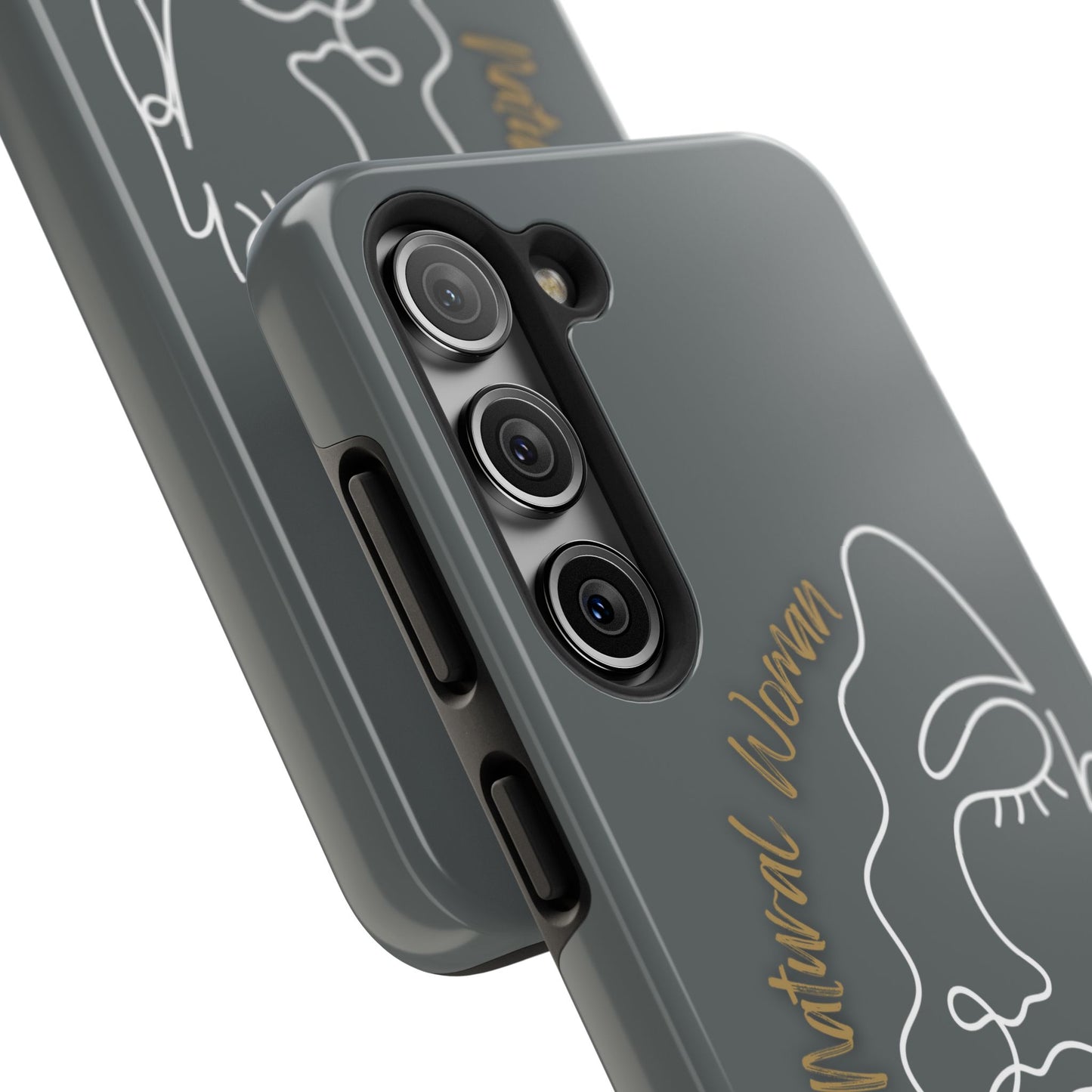 Natural Woman Half Face (WL)Tough Phone Case DARK GREY