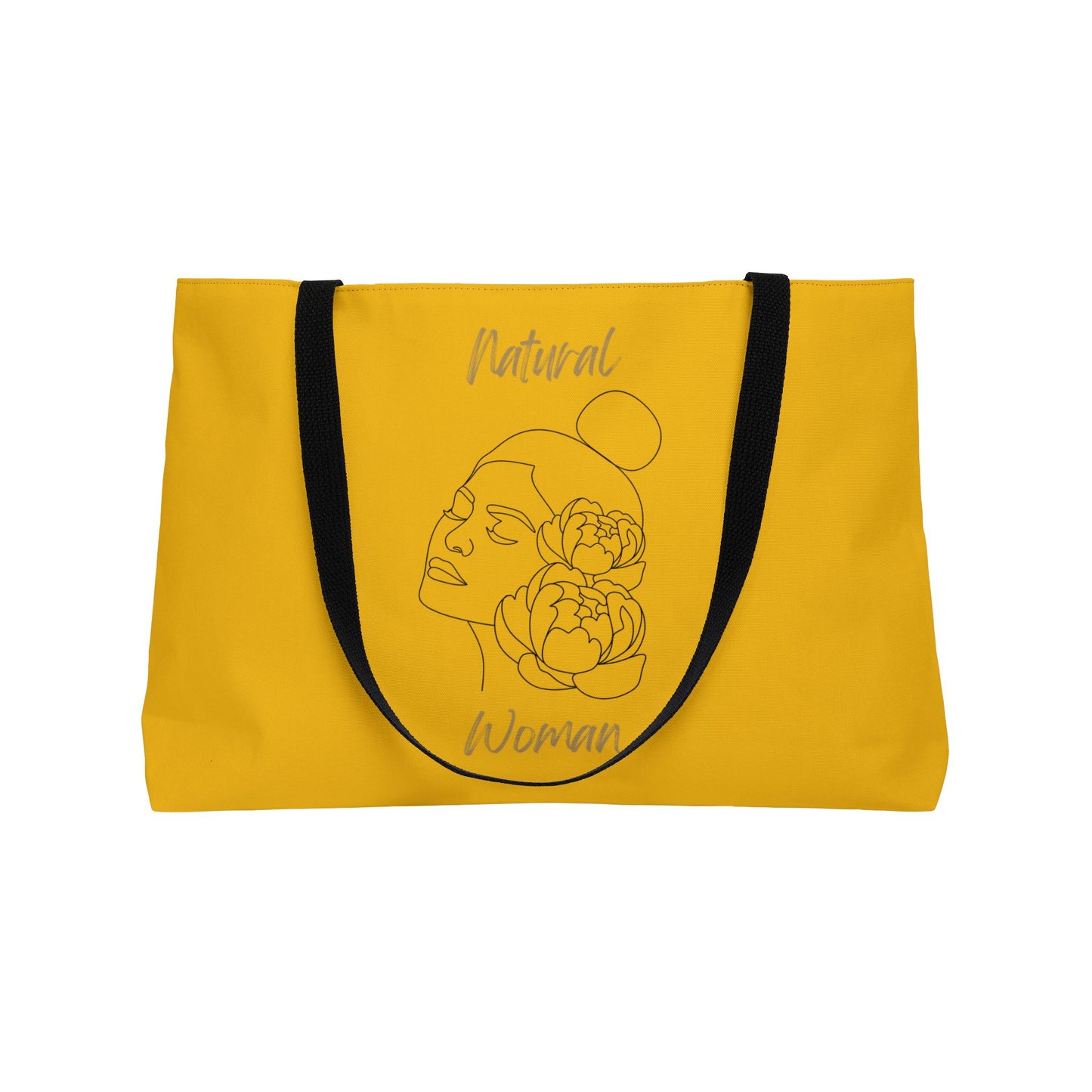 Natural Woman Bun Flower (BL) Weekender Tote Bag YELLOW