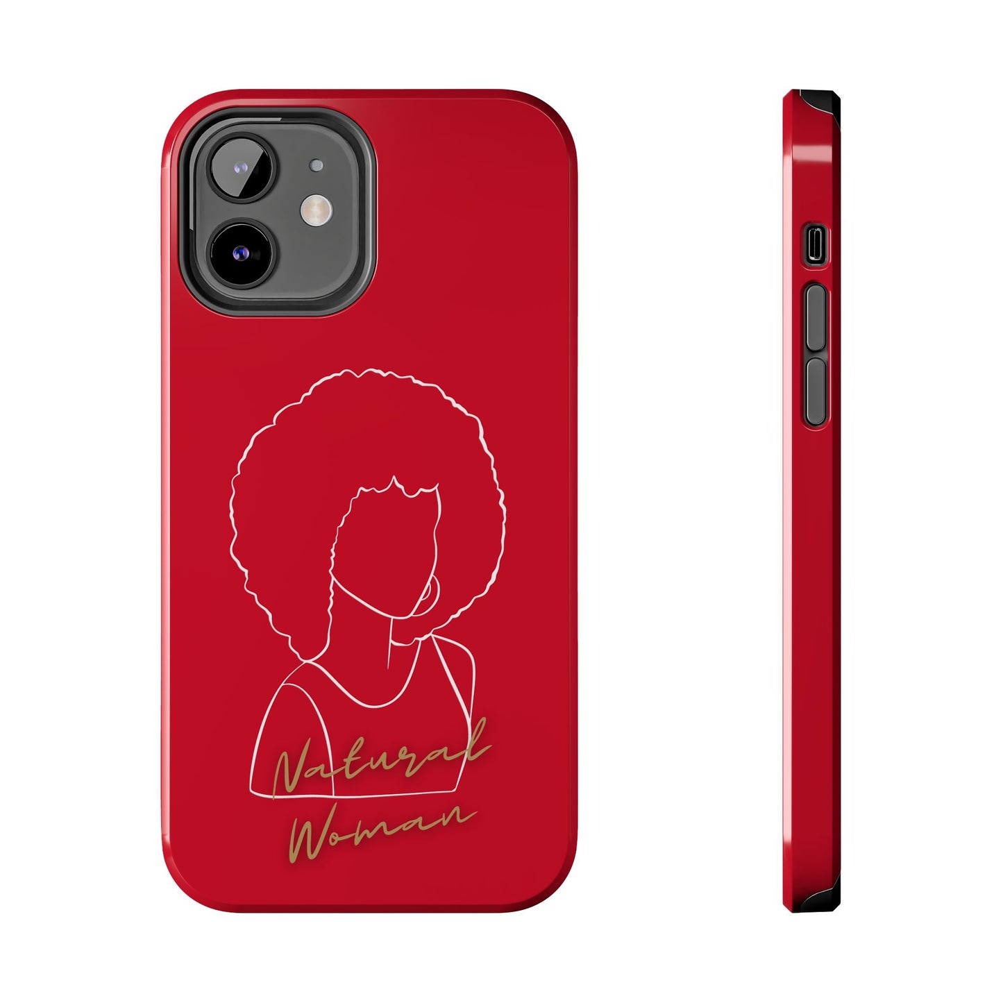 Natural Woman Afro (WL) Tough Phone Case DARK RED