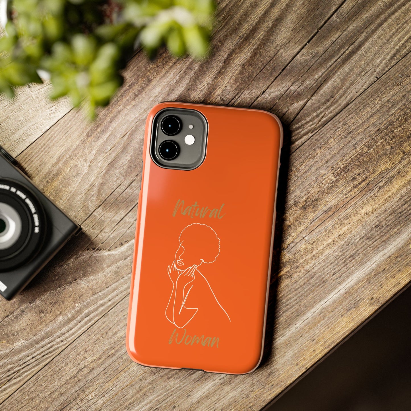 Natural Woman Cute Afro(WL)Tough Phone Cases ORANGE