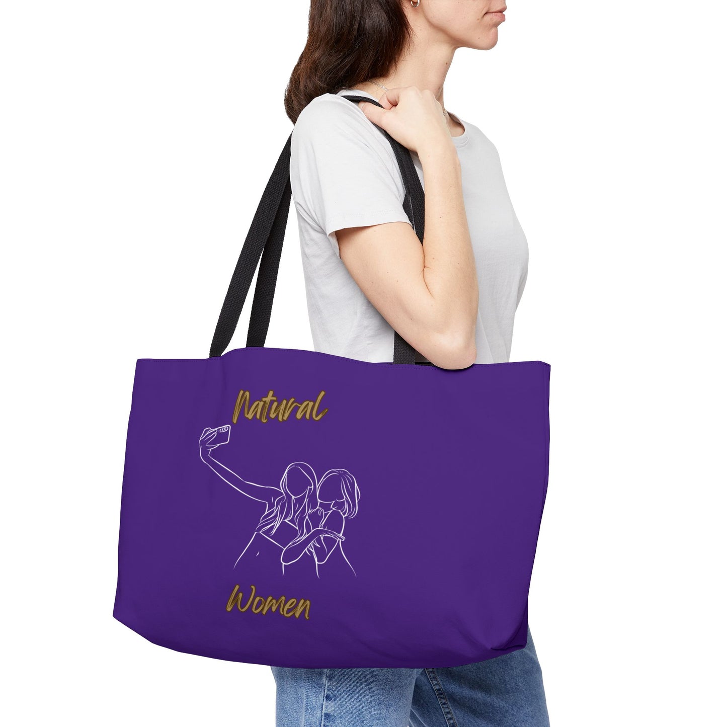 Natural Women Friends Selfie (WL) Weekender Tote Bag PURPLE