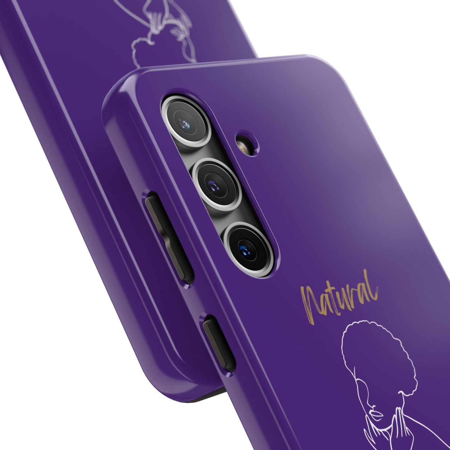 Natural Woman Cute Afro (WL)Tough Phone Cases PURPLE