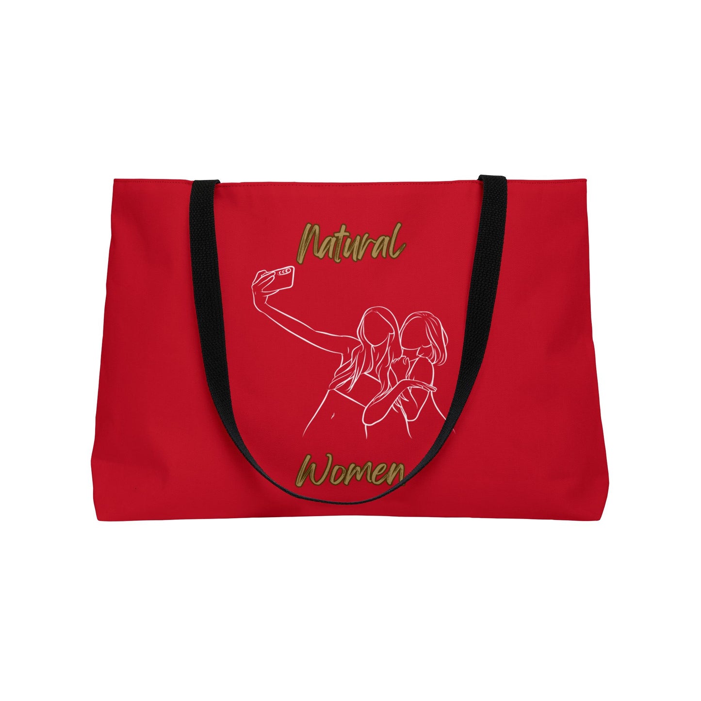 Natural Women Friends Selfie (WL) Weekender Tote Bag DARK RED