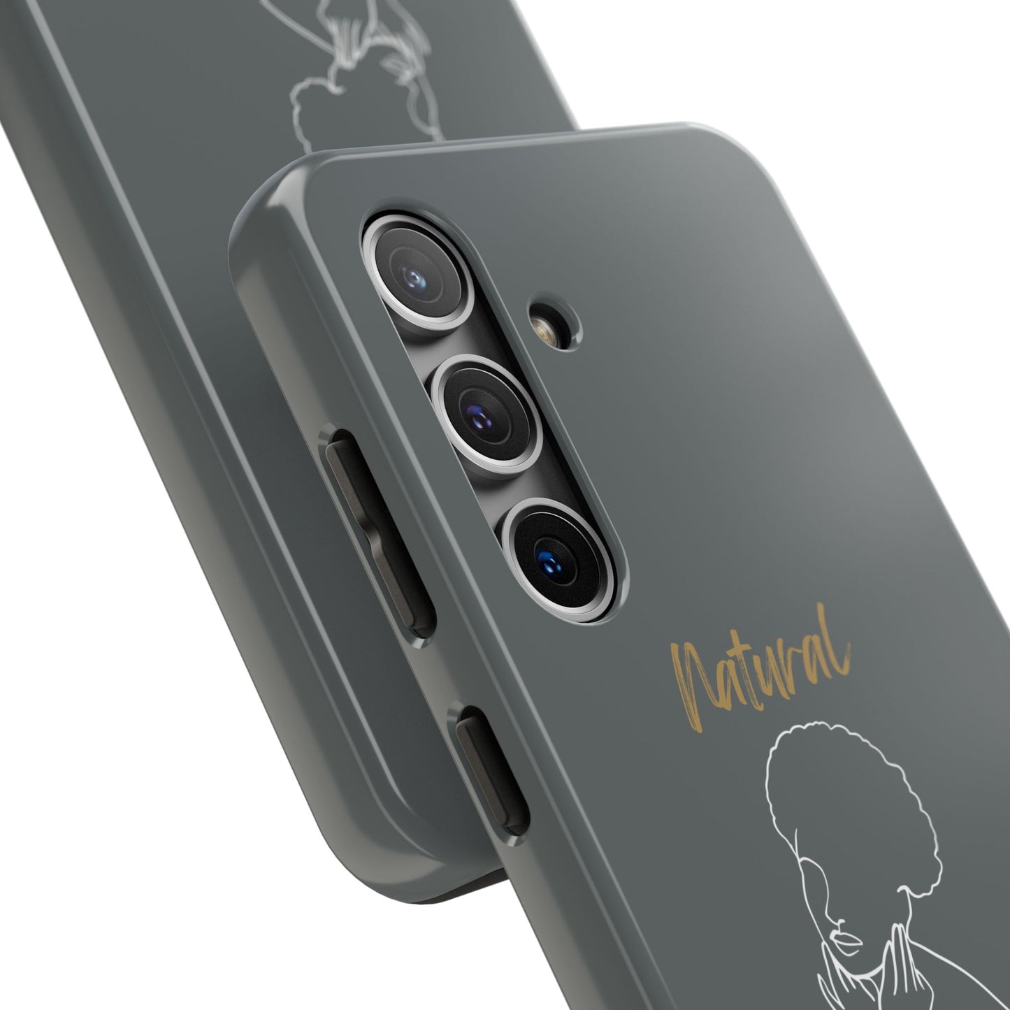 Natural Woman Cute Afro(WL)Tough Phone Cases DARK GREY