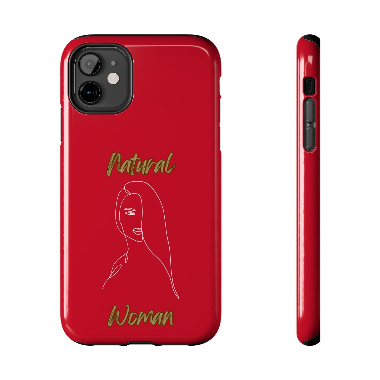 Natural Woman Covered Eye (WL)Tough Phone Cases DARK RED