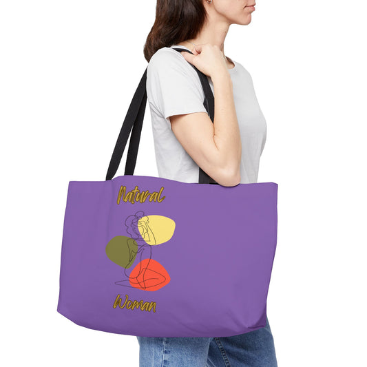 Natural Woman Colorful Pose (BL) Weekender Tote Bag LIGHT PINK