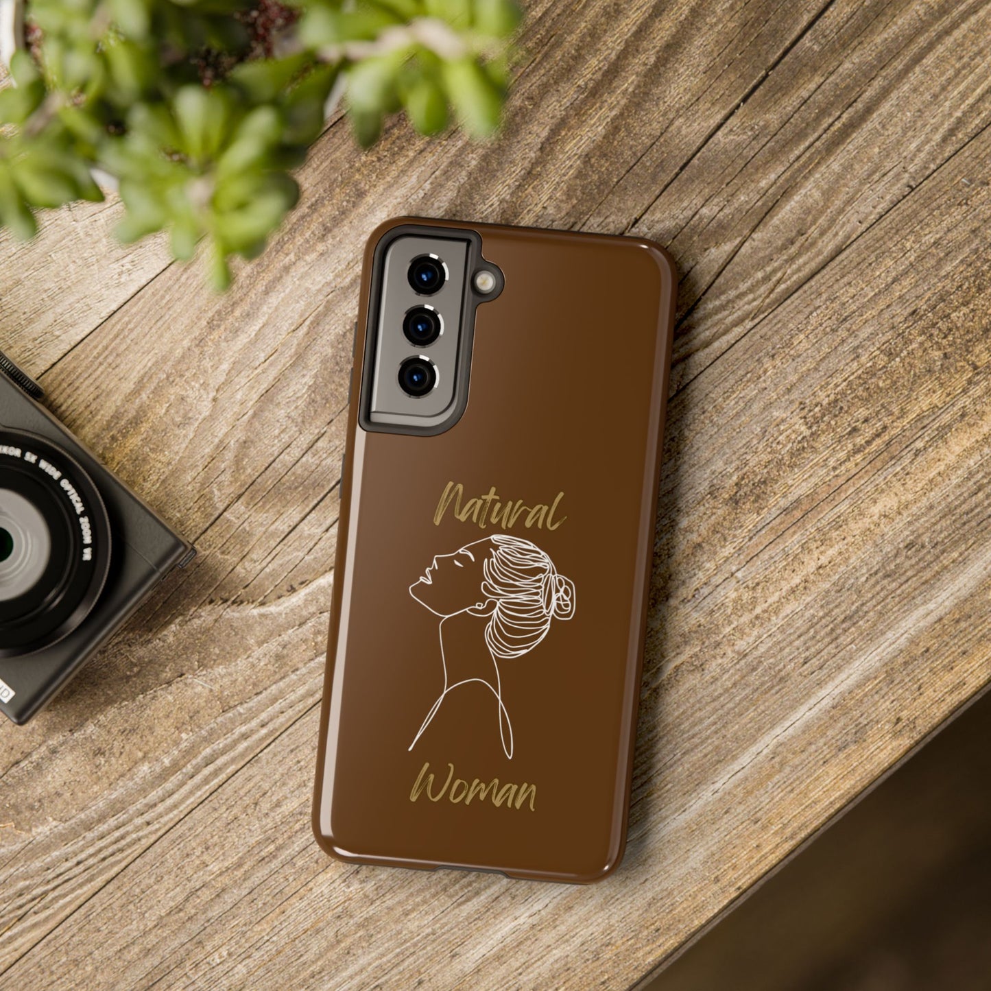Natural Woman Wet Bun (WL) Tough Phone Cases BROWN