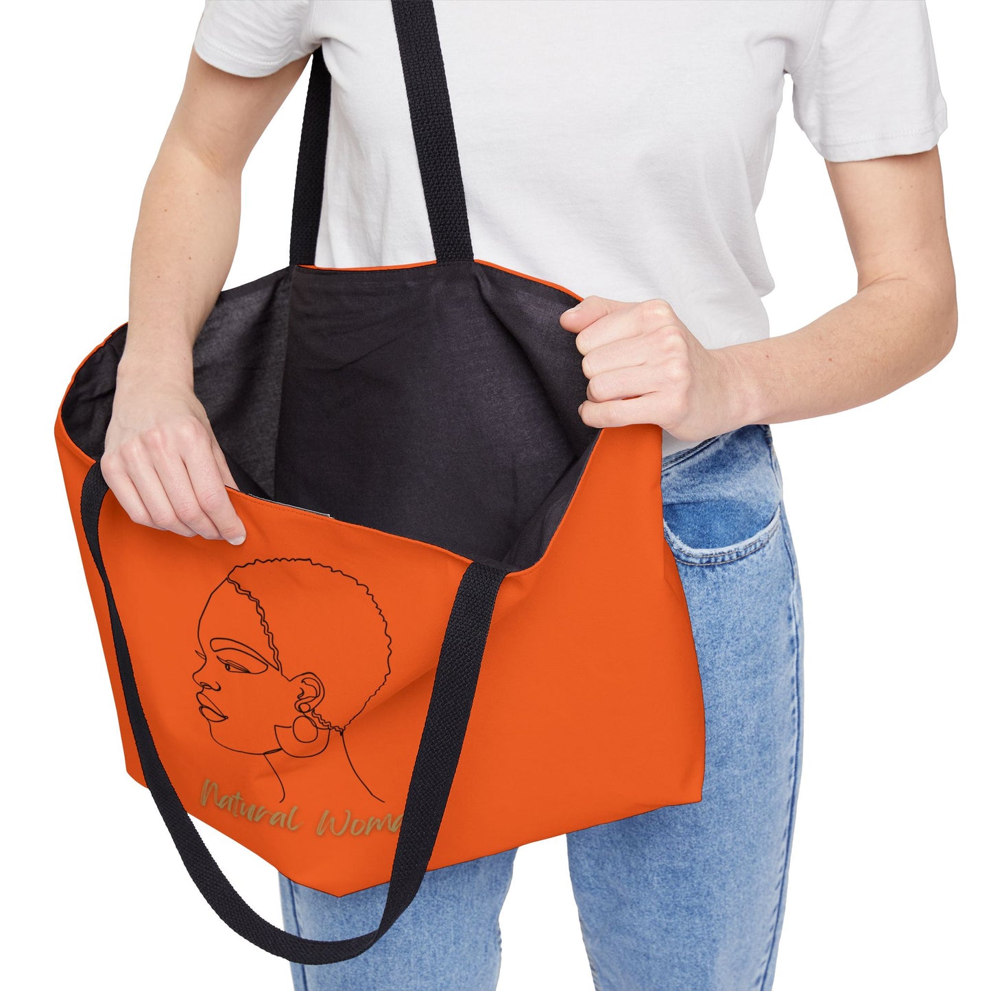 Natural Woman Finger Wave (BL) Weekender Tote Bag ORANGE