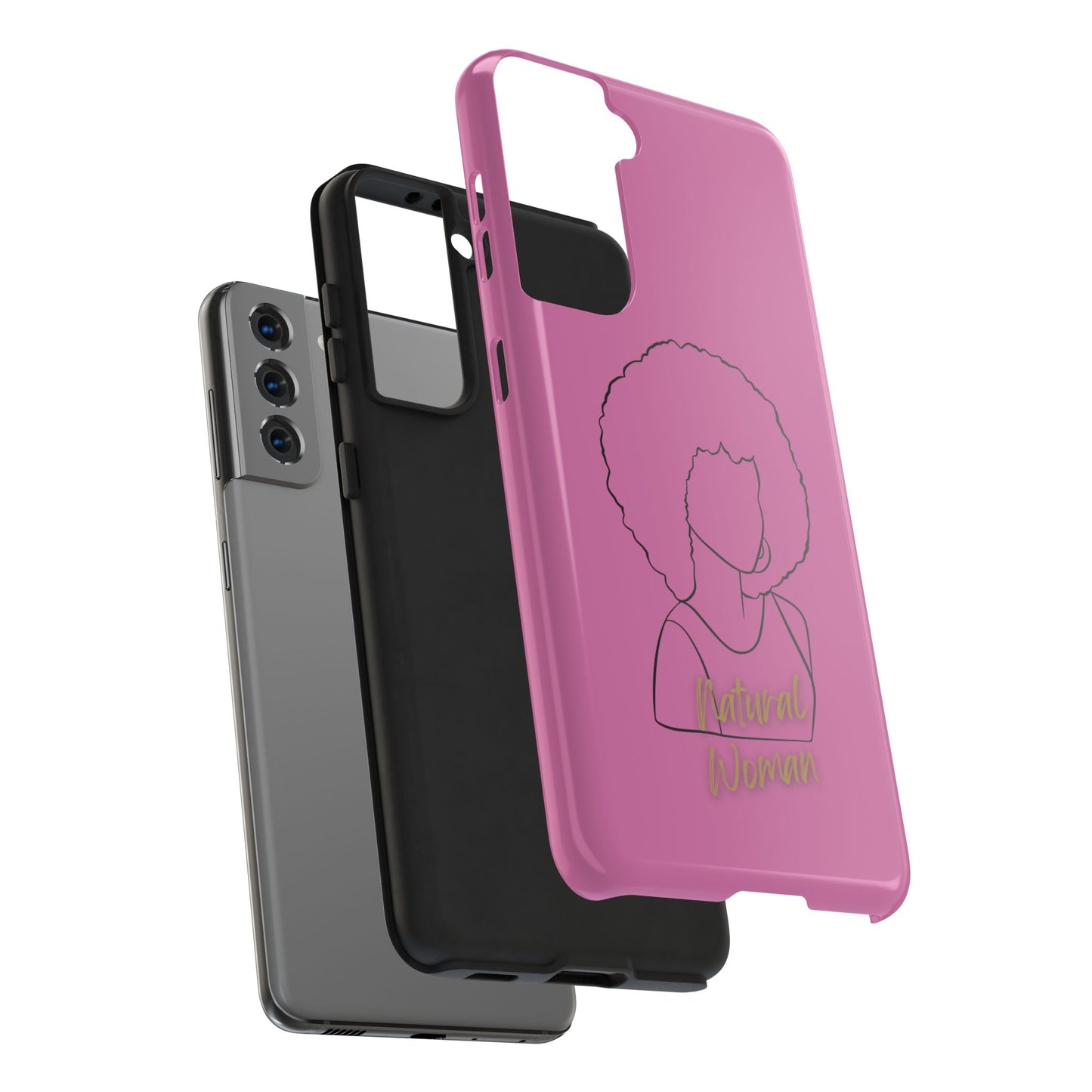 Natural Woman Afro (BL)Tough Phone Cases LIGHT PINK