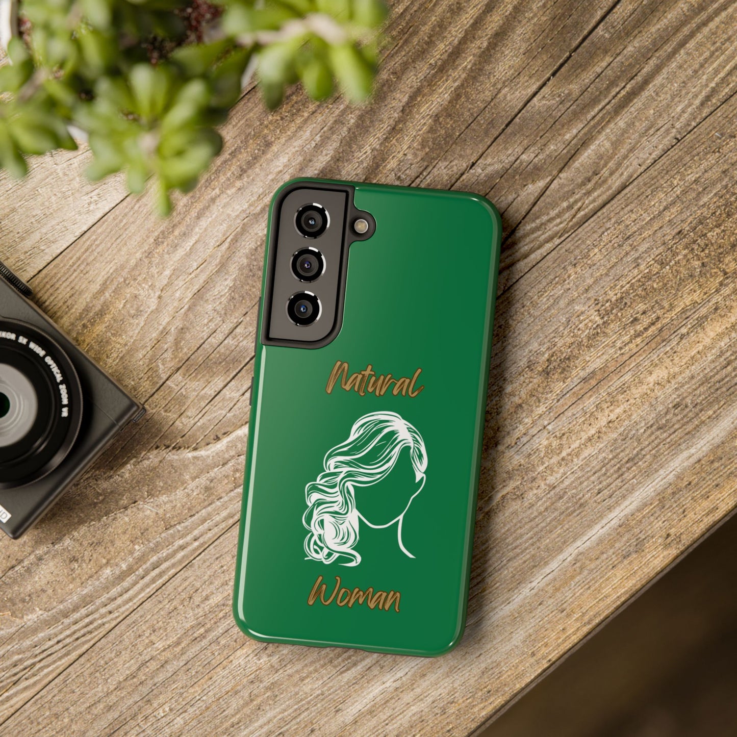 Natural Woman Long Curl (WL)Tough Phone Cases DARK GREEN