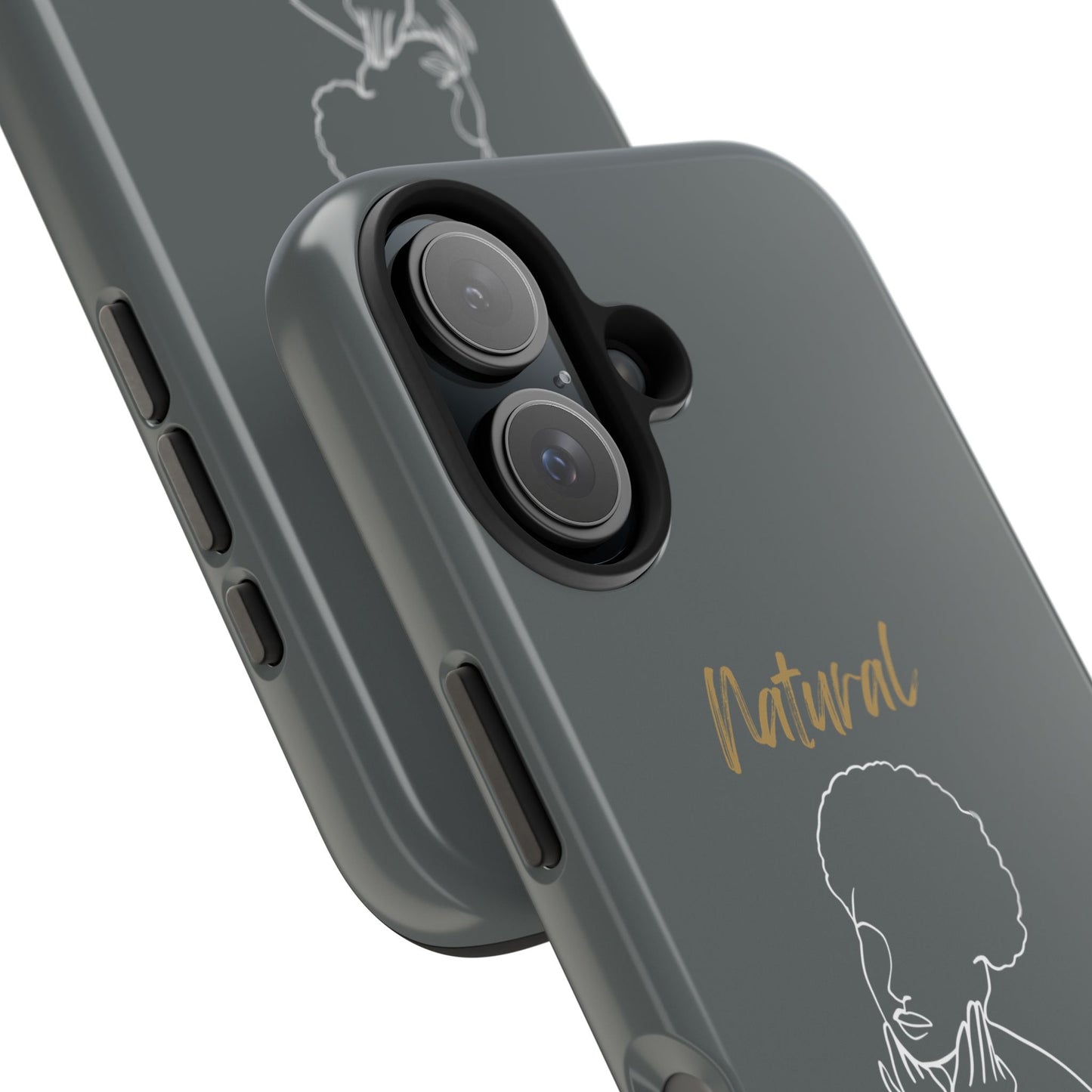 Natural Woman Cute Afro(WL)Tough Phone Cases DARK GREY