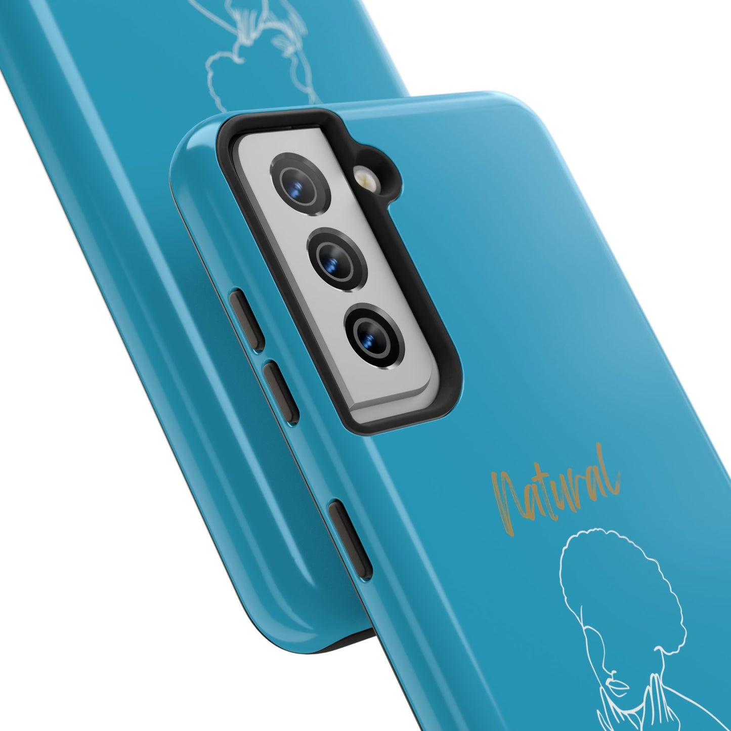 Natural Woman Cute Afro (WL)Tough Phone Cases TURQUOISE