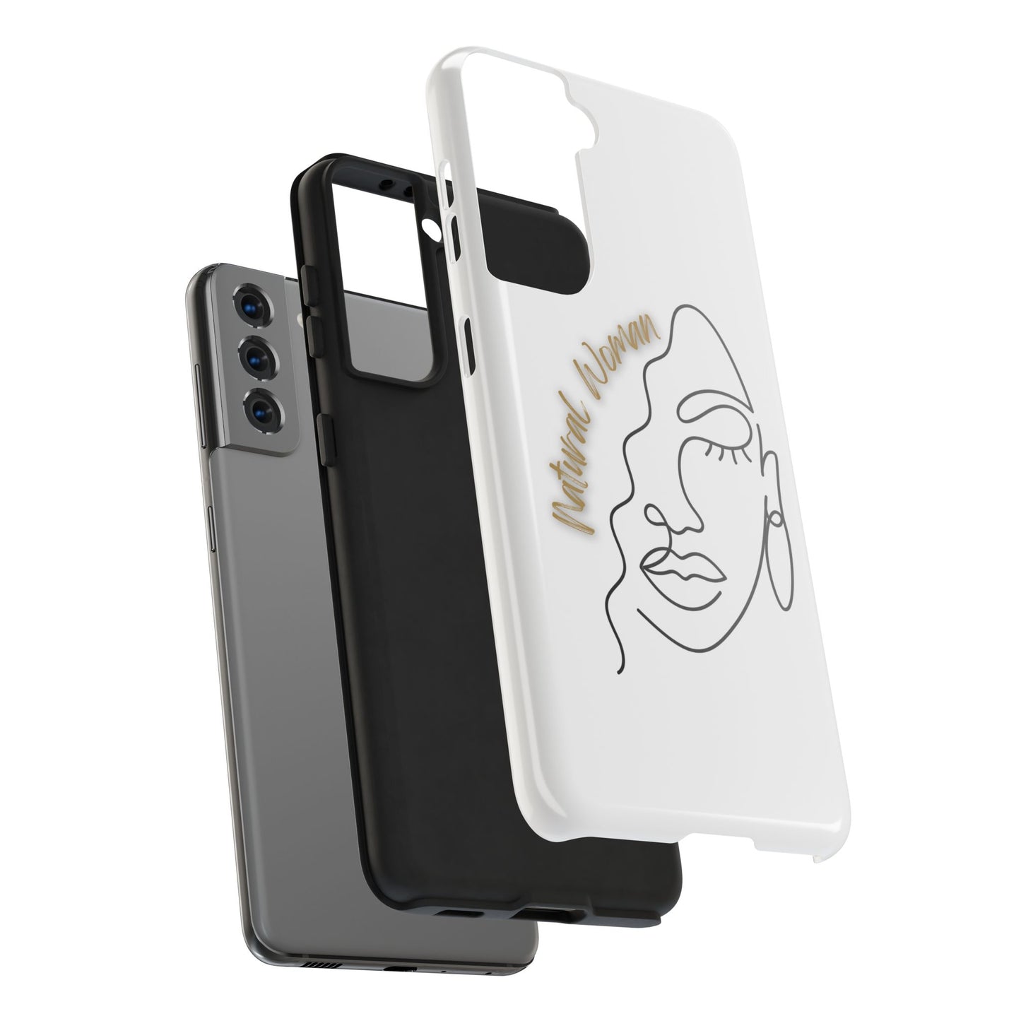 Natural Woman Half Face (BL)Tough Phone Case WHITE