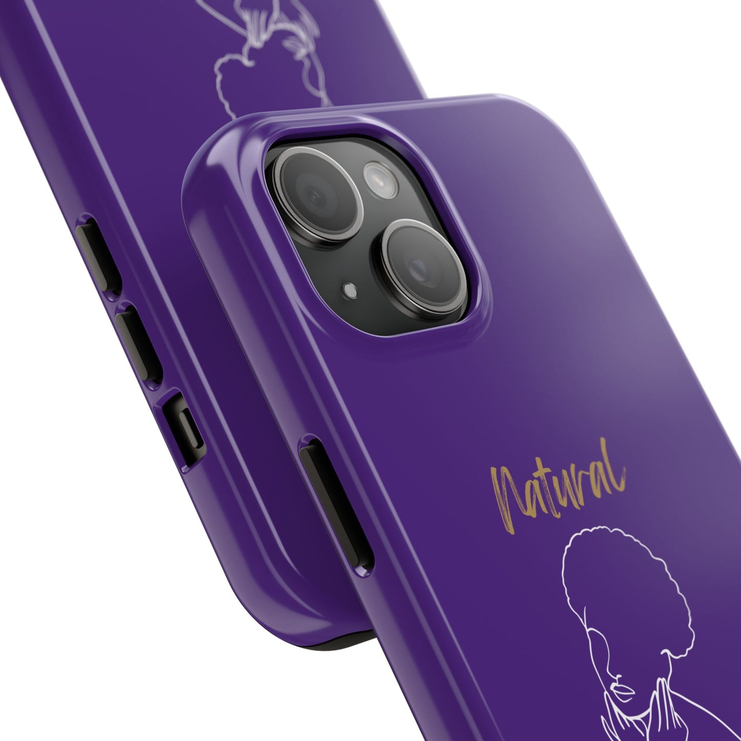 Natural Woman Cute Afro (WL)Tough Phone Cases PURPLE