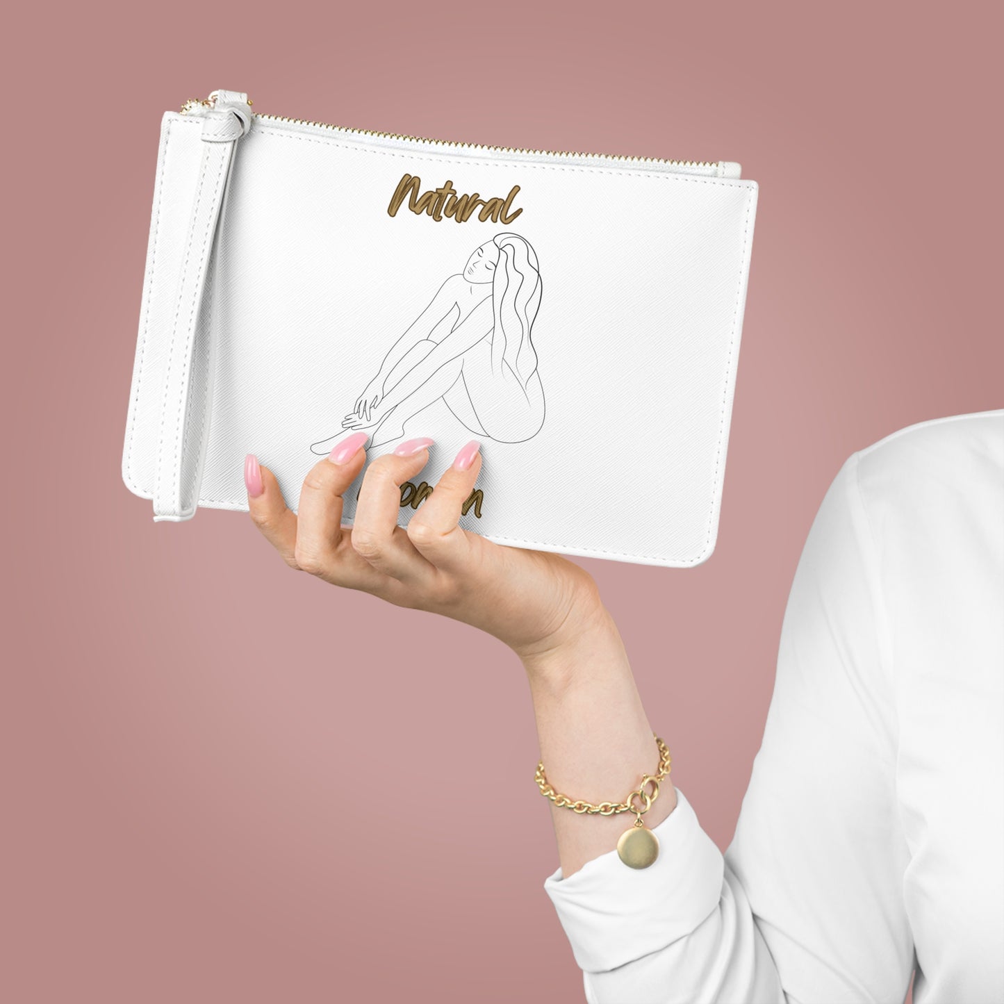 Natural Woman Beauty (BL) Clutch Bag WHITE