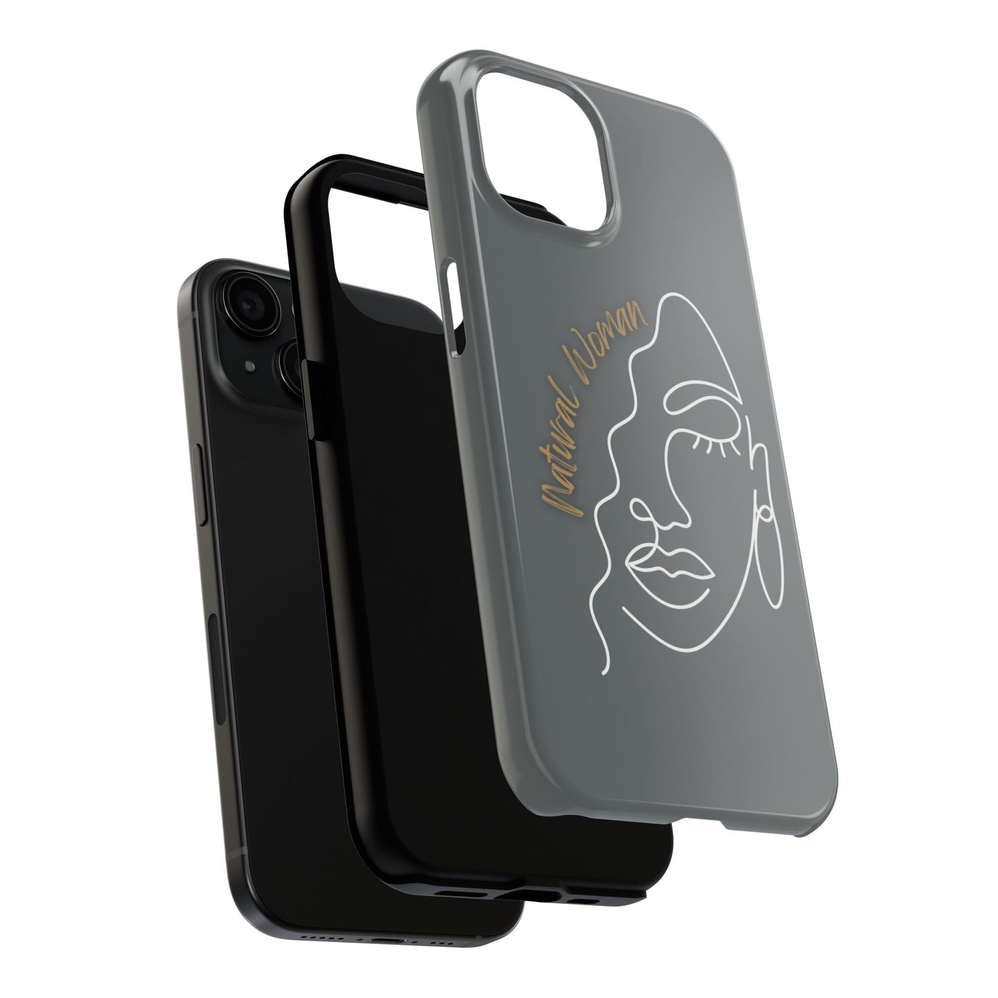Natural Woman Half Face (WL)Tough Phone Case DARK GREY
