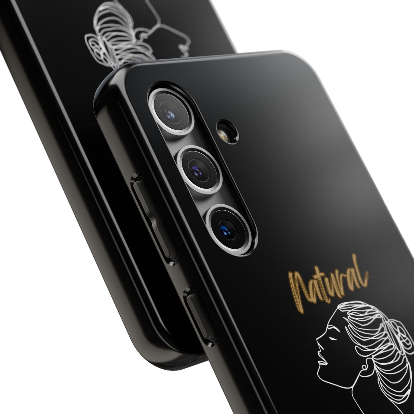 Natural Woman Wet Bun (WL) Tough Phone Cases BLACK