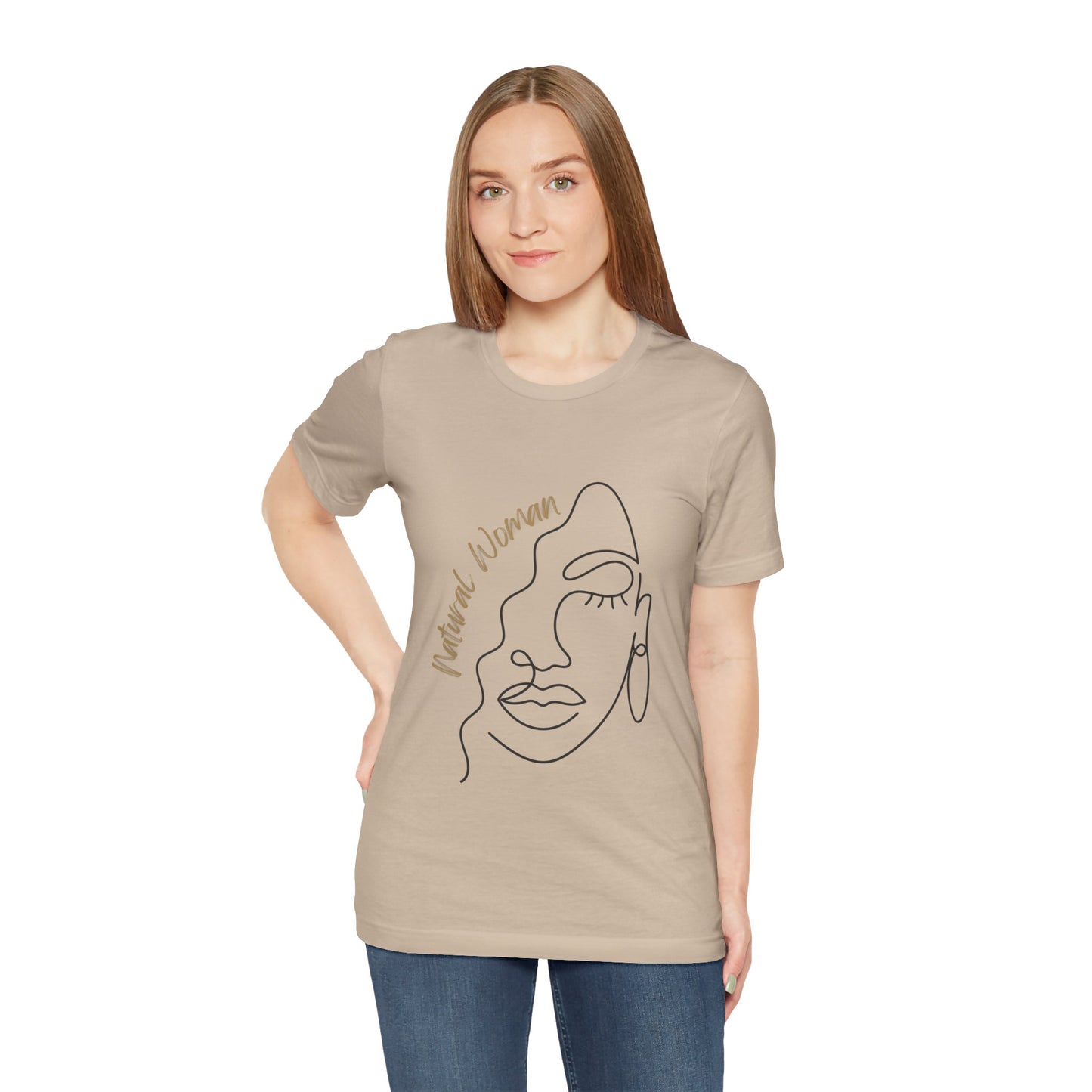 Natural Woman Half Face (BL) Short Sleeve T-Shirt