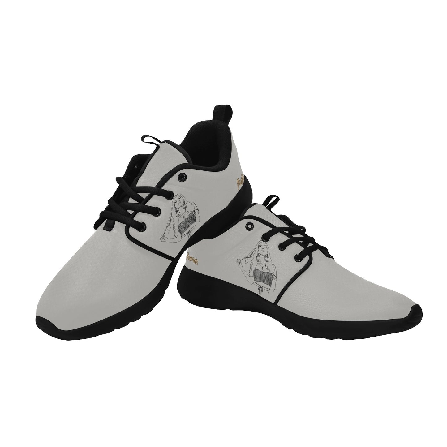 Natural Woman THINKING (BL) GRAY w/ Black Sole Sneakers