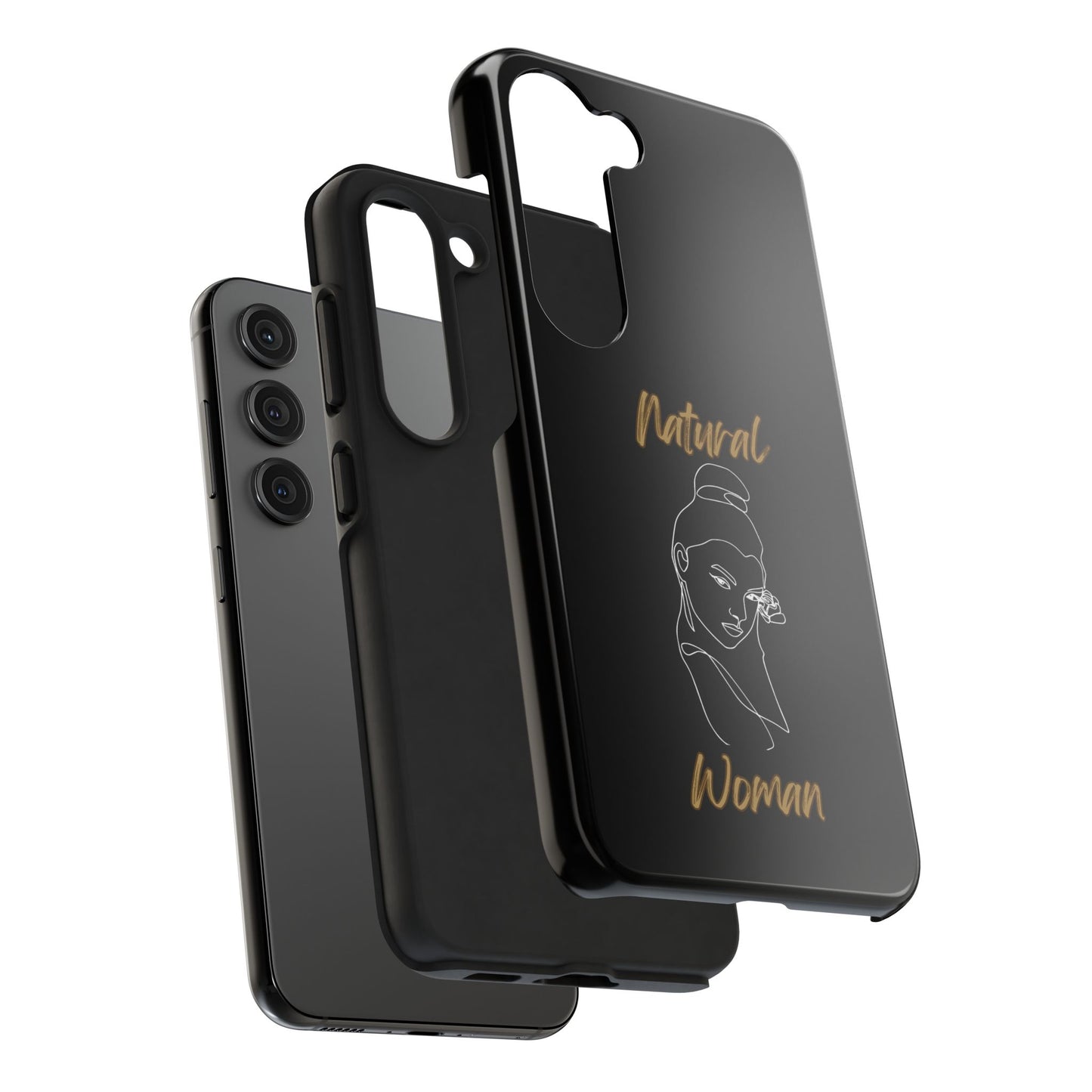 Natural Woman Sassy Bun (WL) Tough Phone Cases BLACK