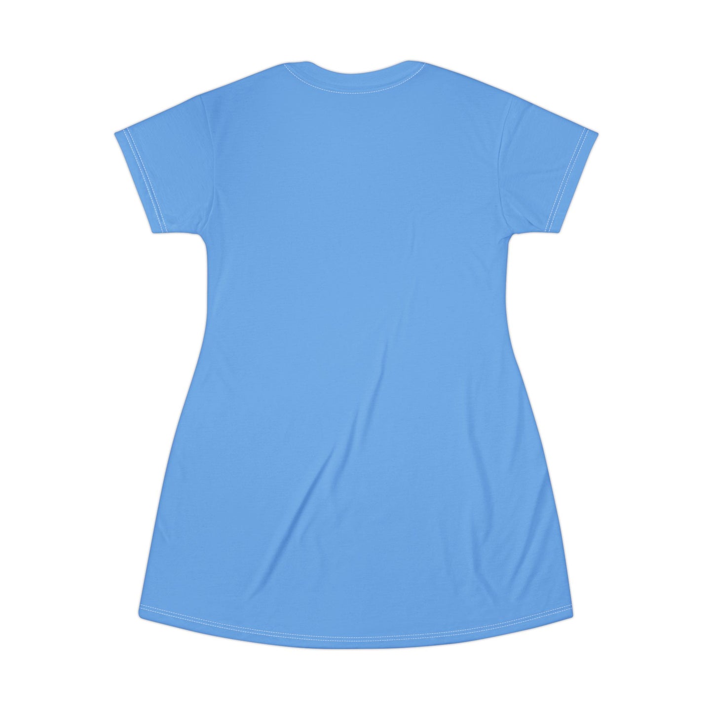 Strong Momma T-Shirt Dress (AOP/BL) Light Blue