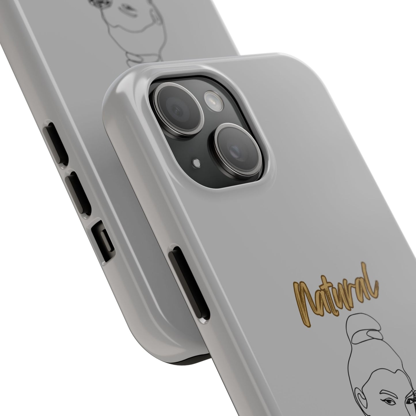 Natural Woman Sassy Bun (BL) Tough Phone Cases LIGHT GREY