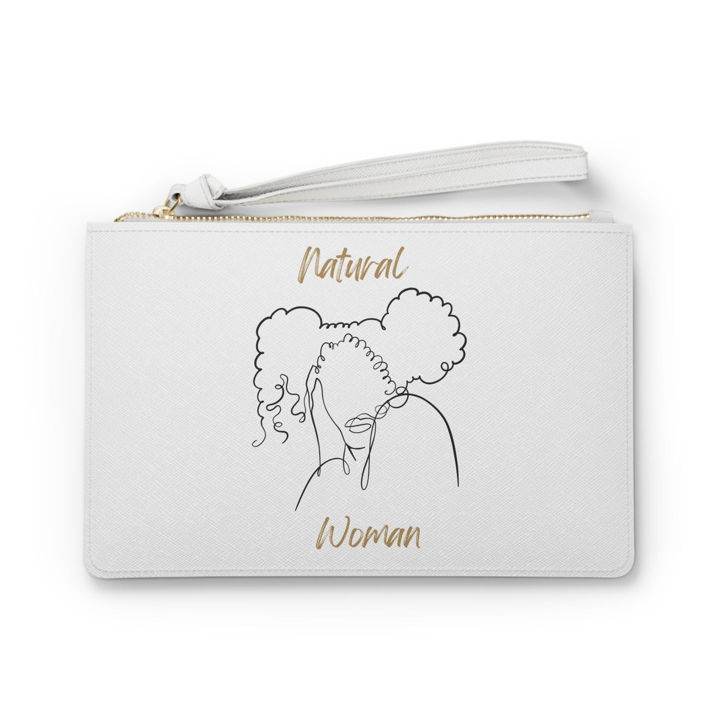 Natural Woman Twin Puffs (BL) Clutch Bag WHITE