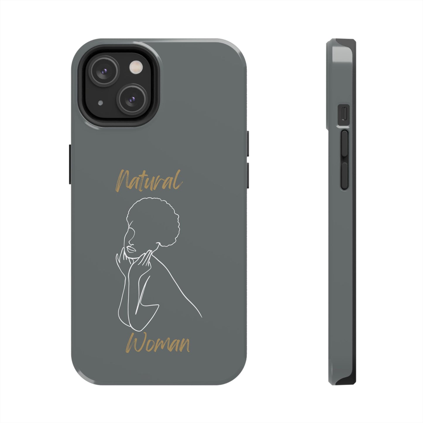 Natural Woman Cute Afro(WL)Tough Phone Cases DARK GREY